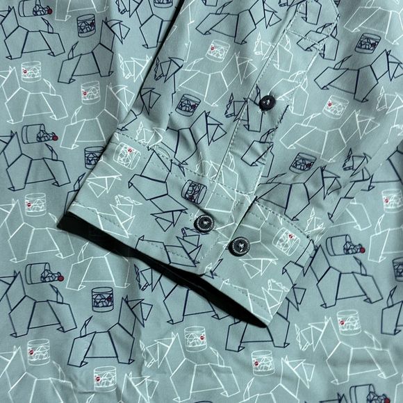 William Murray Scotch Blend Button Down Shirt Carolina Blue Scottie Size XXL NWT - Picture 5 of 14